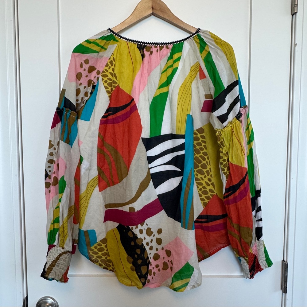 Fate Multicolor Abstract Cotton Blouse Size Medium - Picture 5 of 6